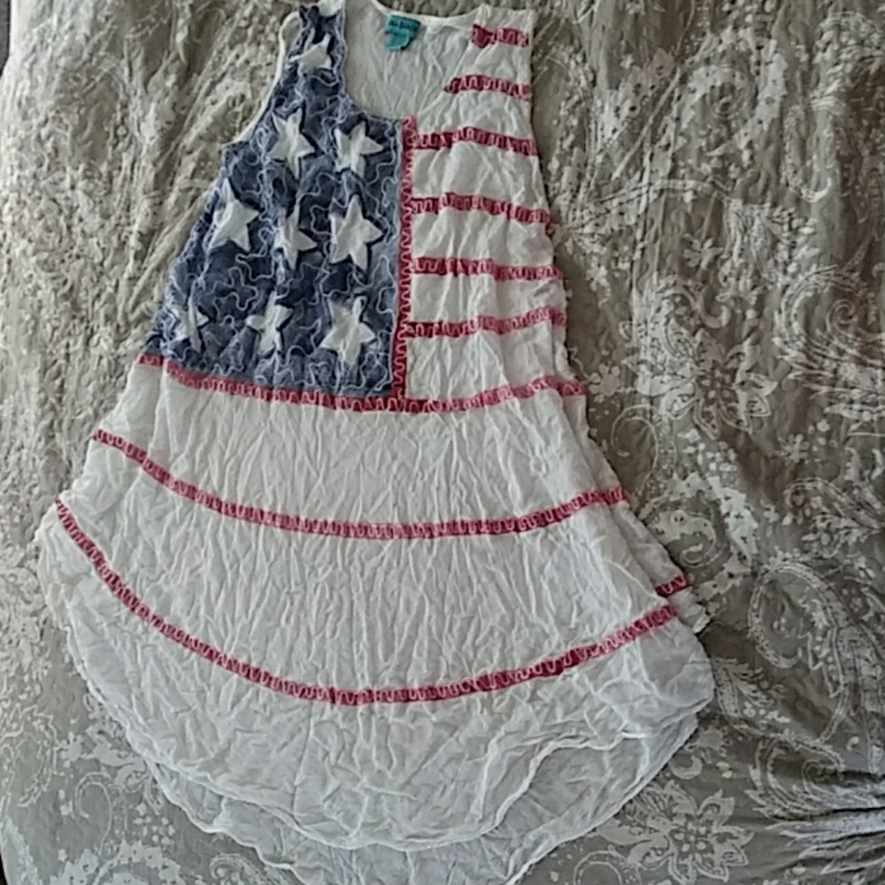 Nice flowing America flag dress!